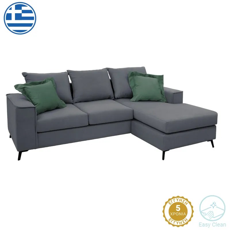 Intrahome Γωνιακός καναπές EVERESTALEXA Intrahome αναστρέψιμος ύφασμα ανθρακί-κυπαρισσί 240x165x95εκ | SKU: INTRAPA-279111149