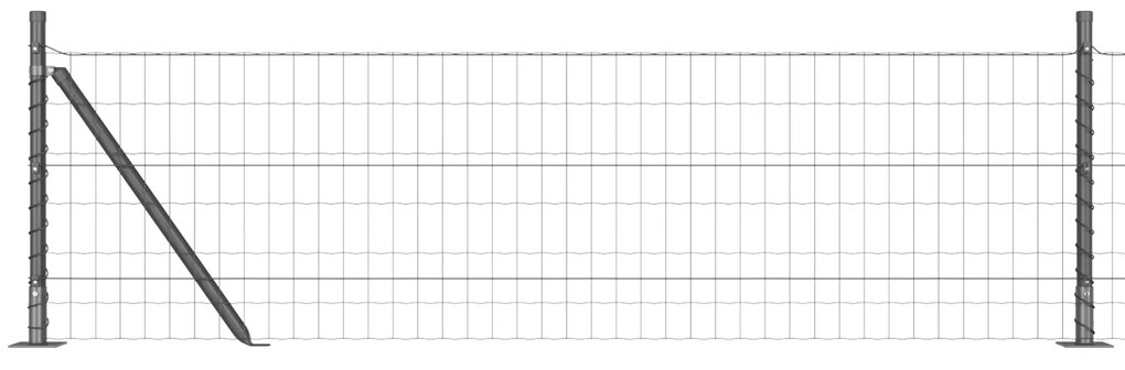 vidaXL Euro Fence με 13 φλαντζωτούς πόλους 0.4x50 m γαλβανισμένος χάλυβας