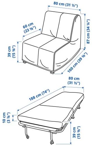 LYCKSELE MURBO πολυθρόνα-κρεβάτι 493.870.00