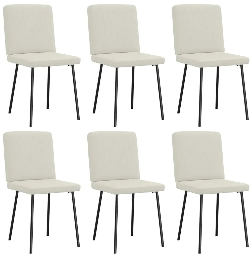 vidaXL Καρέκλες Τραπεζαρίας 6 τεμ. Κρεμ Βελούδινες