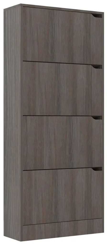 Παπουτσοθήκη 4 Πόρτες Γκρι Sonoma Δρυς 59x24x136 εκ Επεξ. Ξύλο 338135