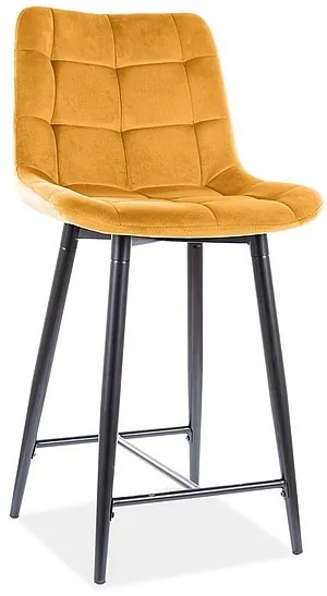 Επενδυμένη καρέκλα ύφασμιμι Chic H2 45x37x92 μαύρο/βελούδινο curry DIOMMI CHICH2VCCU