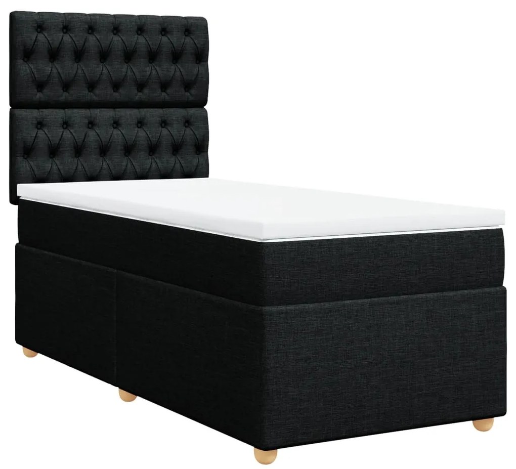 ΚΡΕΒΑΤΙ BOXSPRING ΜΕ ΣΤΡΩΜΑ ΜΑΥΡΟ 100 X 200 ΕΚ. ΥΦΑΣΜΑΤΙΝΟ 3293500