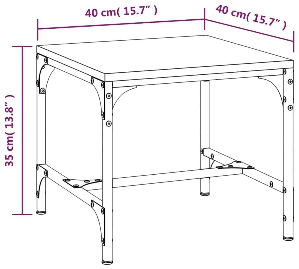 Βοηθητικό Τραπέζι Γκρι Sonoma 40x40x35 εκ. Επεξεργασμένο Ξύλο - Γκρι