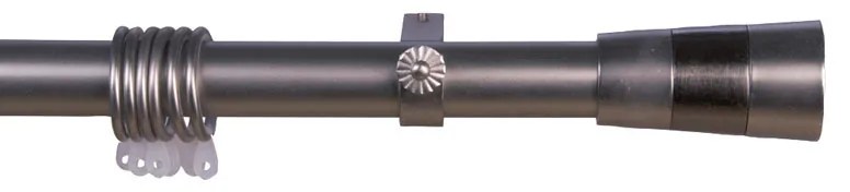 Κουρτινόξυλο Φ28mm Μονό Επεκτεινόμενο 160-300cm Με Άκρα Grace Brushed Chrome 998241