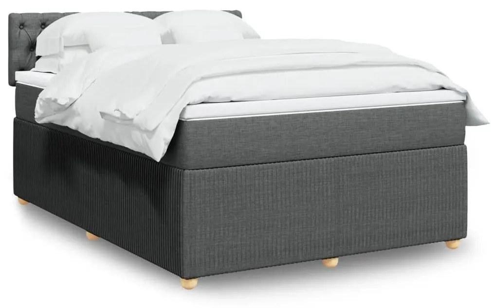 ΚΡΕΒΑΤΙ BOXSPRING ΜΕ ΣΤΡΩΜΑ ΣΚΟΥΡΟ ΓΚΡΙ 140X200 ΕΚ ΥΦΑΣΜΑΤΙΝΟ 3289787