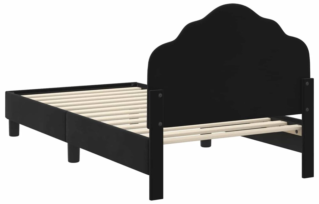 vidaXL Κρεβάτι Παιδικής Κρεβατοκάμαρας με Κεφαλάκι Μαύρο 80 x 160 cm