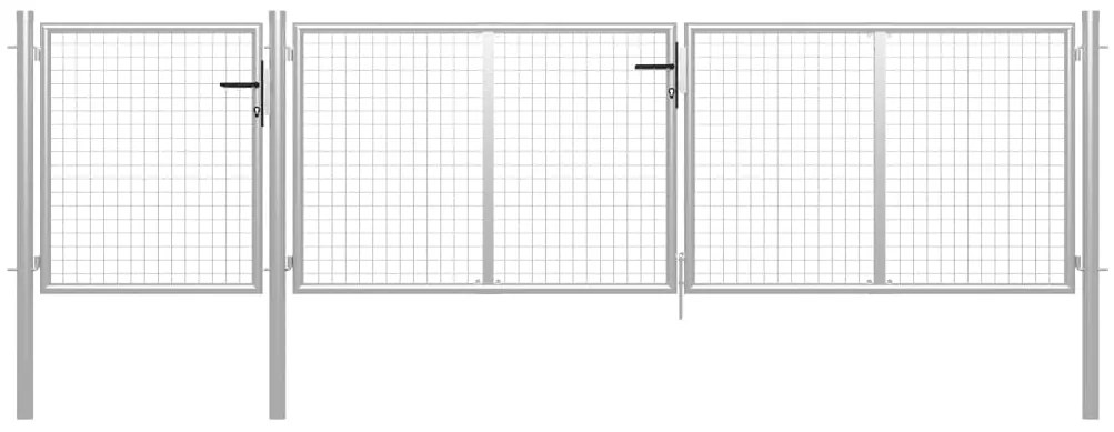 vidaXL Πόρτα Κήπου Ασημί 400x75 εκ. από Ατσάλι