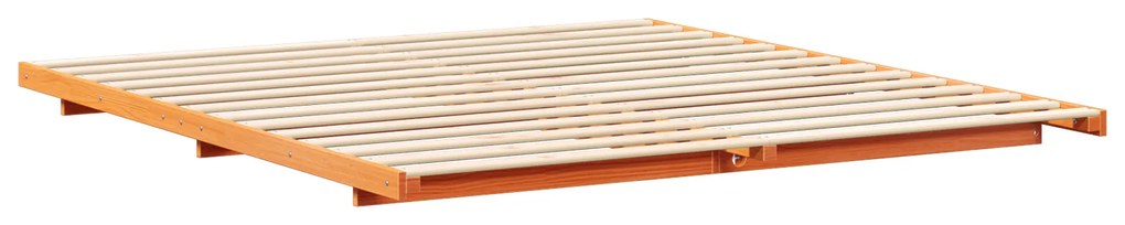 vidaXL Κρεβάτι δαπέδου Καφέ κεριού 200 x 200 cm Μασίφ ξύλο πεύκου