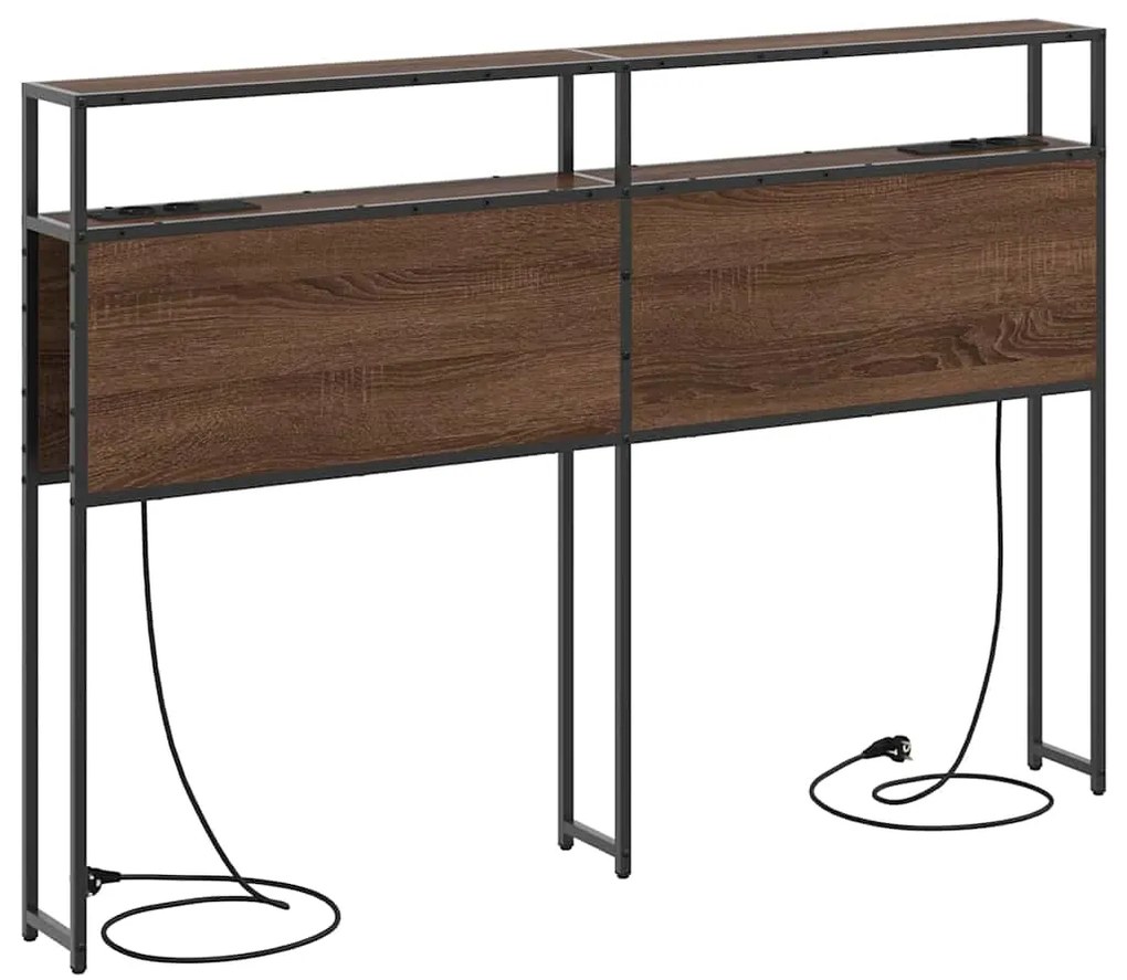vidaXL Κεφαλάρι Αποθήκης με ράφι Καφέ δρυς 135 cm Επεξεργασμένο ξύλο