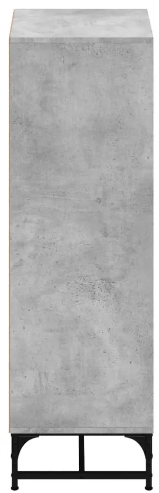 vidaXL Ντουλάπι Γκρι Σκυροδέματος 35 x 37 x 120 εκ. με Γυάλινες Πόρτες