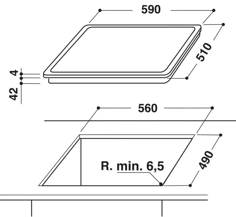 Κεραμική ενσωματωμένη εστία Hotpoint-Ariston HR 603X/1, 4500W, 4 ζώνες, 9 επίπεδα, χρονοδιακόπτης, μαύρο