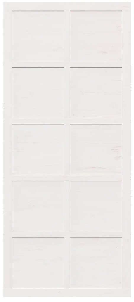 vidaXL Πόρτα αχυρώνα Λευκό 100 x 210 cm Μασίφ ξύλο πεύκου