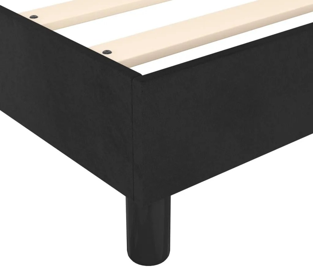 Κρεβάτι Boxspring με Στρώμα Μαύρο 160x200 εκ. Βελούδινο - Μαύρο