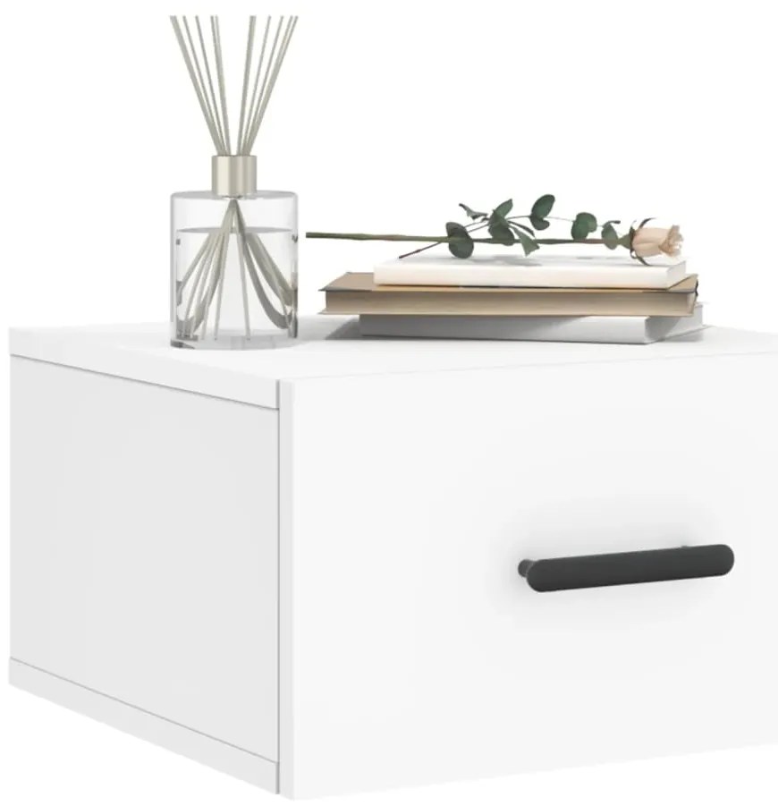 vidaXL Κομοδίνα Επιτοίχια 2 τεμ. Λευκά 35x35x20 εκ.