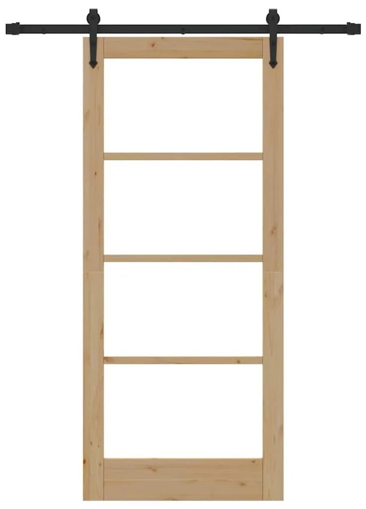 vidaXL Συρόμενη Πόρτα ORKDAL Καφέ 86 x 198.5 cm Ξύλο και μέταλλο