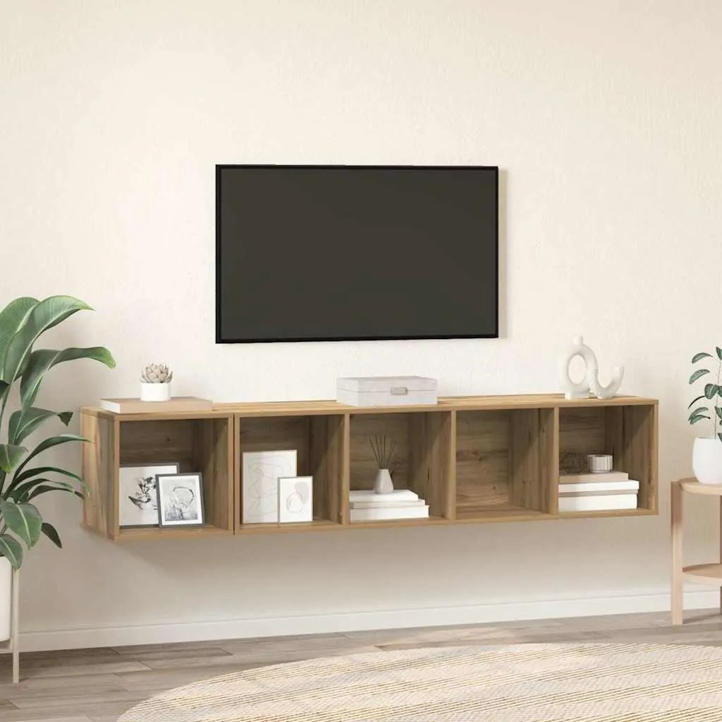 vidaXL 2 pcs artisan δρυς 37 x 37 x 142.5 εκ Επεξεργασμένο ξύλο