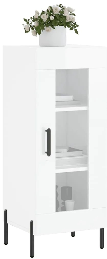 vidaXL Ντουλάπι Γυαλιστερό Λευκό 34,5x34x90 εκ. Επεξεργασμένο Ξύλο
