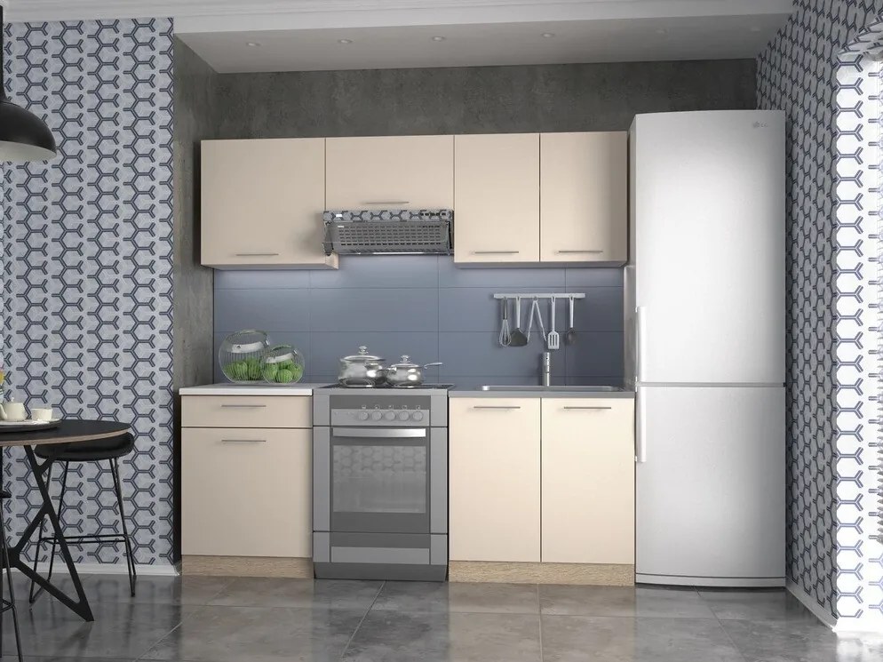 Σετ κουζίνας Houston 857, 200x60cm, 97 kg, Πάγκος, Ινοσανίδες μέσης πυκνότητας | Epipla1.gr