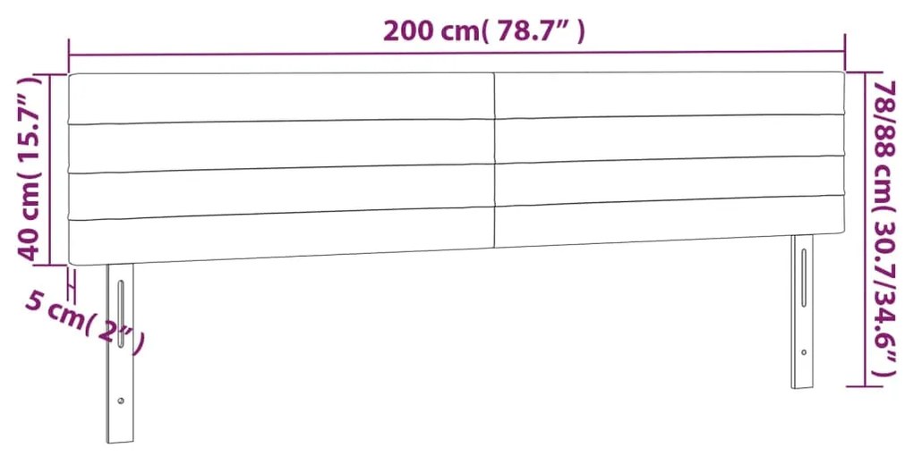 Κεφαλάρι Κρεβατιού LED Σκούρο Πράσινο 200x5x78/88 εκ. Βελούδινο 3121821