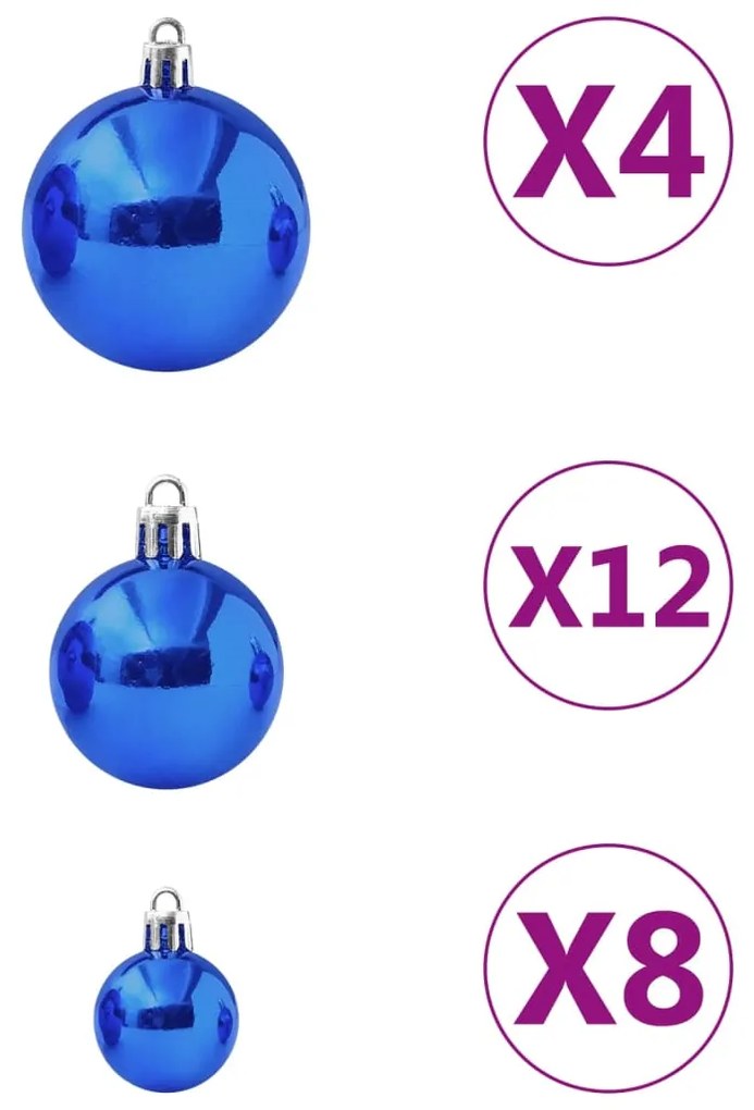 vidaXL Χριστουγεννιάτικες Μπάλες Σετ 100 Τεμαχίων Μπλε