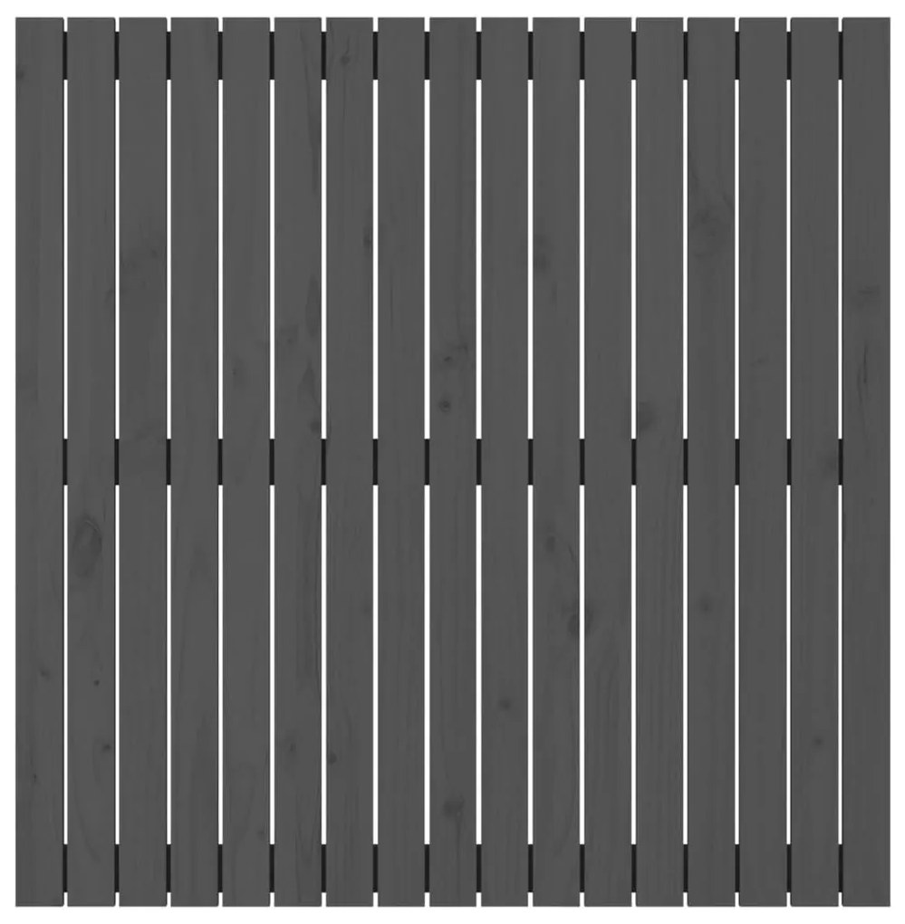 Κεφαλάρι Τοίχου Γκρι 108x3x110 εκ. από Μασίφ Ξύλο Πεύκου - Γκρι