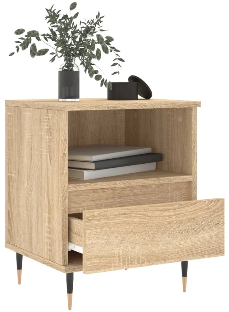 vidaXL Κομοδίνο Sonoma Δρυς 40 x 35 x 50 εκ. από Επεξεργ. Ξύλο