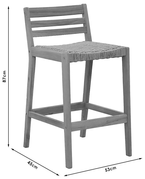 Σκαμπό μπαρ Bravo μασίφ ξύλο ακακίας 53x45x87εκ 53x45x87 εκ.