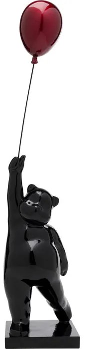 Διακοσμητικό Επιτραπέζιο Balloon Bear Μαύρο/Κόκκινο 16,6x16,2x73,5 εκ. - Μαύρο