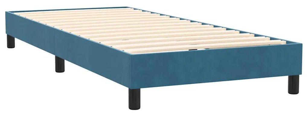 BOX SPRING ΚΡΕΒΑΤΙ ΜΕ ΣΤΡΩΜΑ ΣΚΟΥΡΟ ΜΠΛΕ 100X220 CM ΒΕΛΟΥΔΙΝΟ 3316825