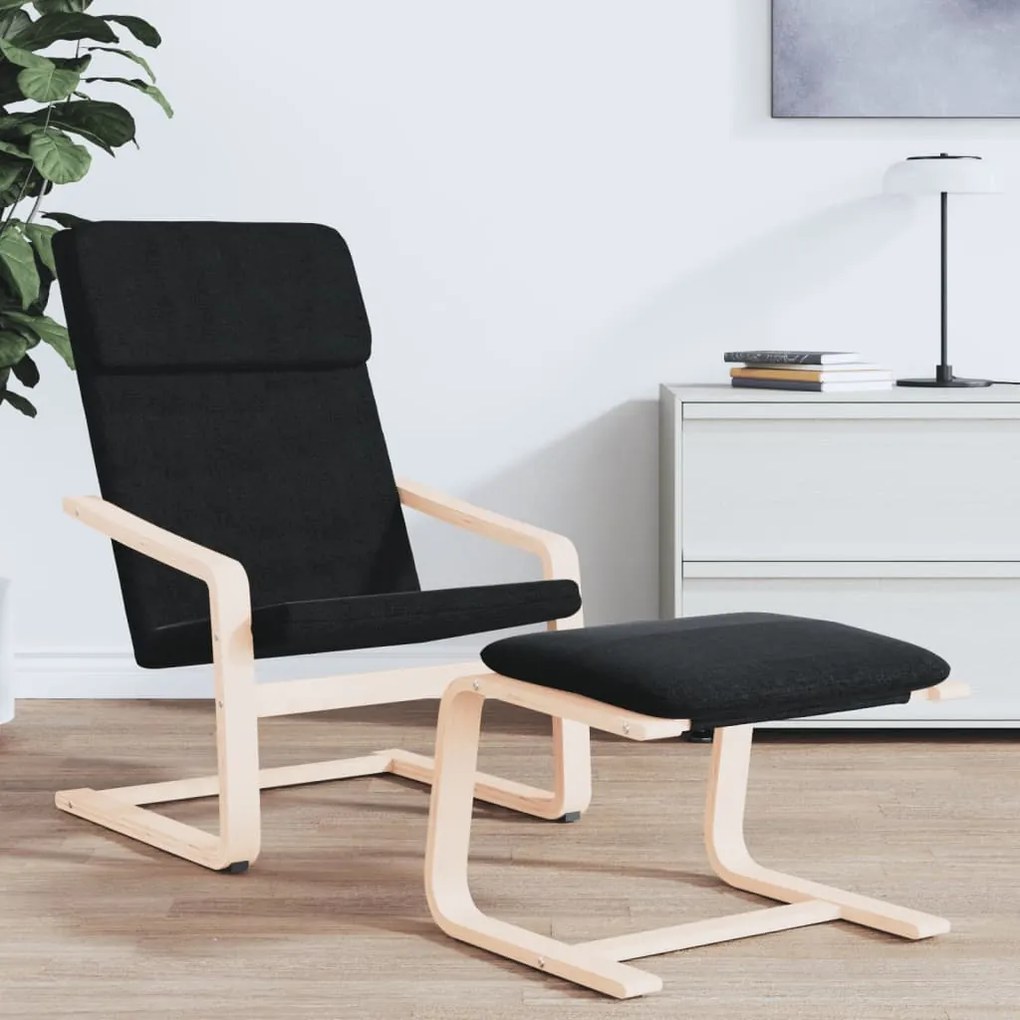 vidaXL Υποπόδιο Μαύρο 51 x 41 x 40 εκ. Υφασμάτινο