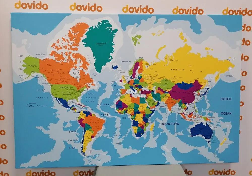 Εικόνα στον παγκόσμιο χάρτη χρώματος φελλού - 120x80  smiley
