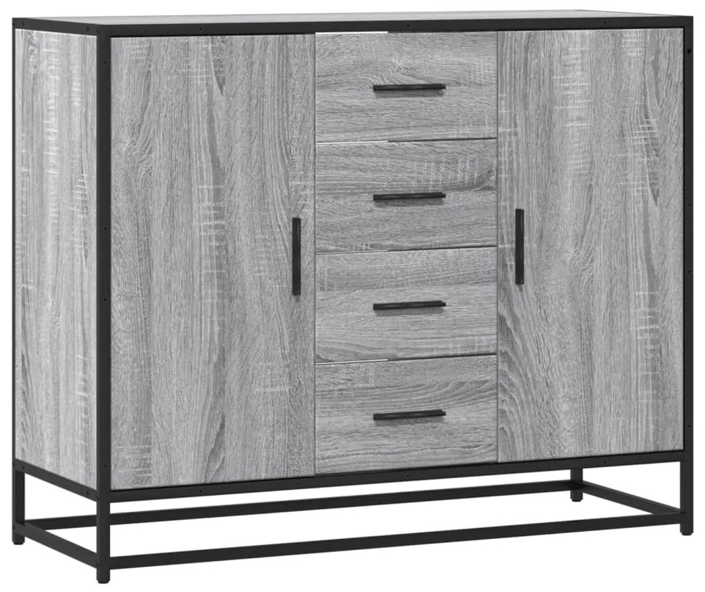 vidaXL Sideboard Γκρι Sonoma 92x35x76 cm Ξύλινο μηχανουργικό ξύλο