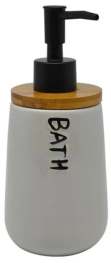 Ντισπένσερ BATH Με Μπαμπού Γκρι Κεραμικό 8.5x8.5x17cm ANKOR