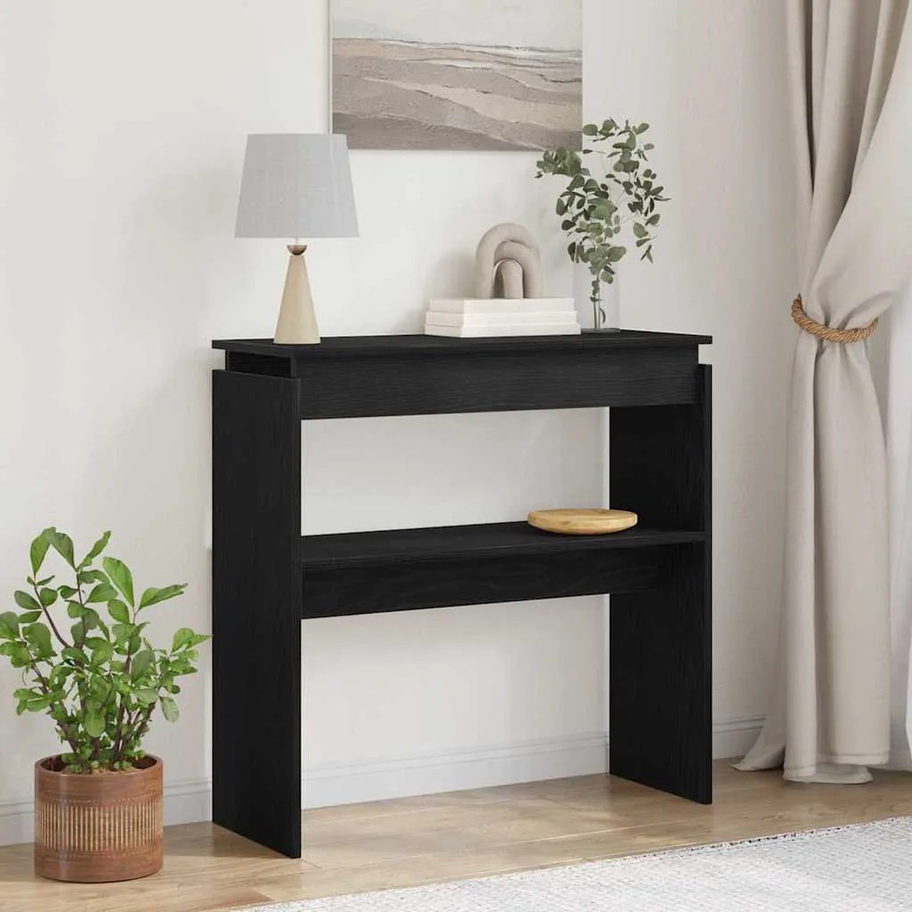 vidaXL Κονσόλα Μαύρη Δρυς 80x30x80 εκ. Φτιαγμένη από ξύλο