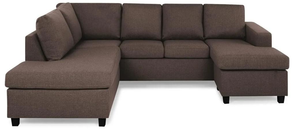 Γωνιακός Καναπές Scandinavian Choice C154, Μαύρο, Καφέ, 254x194x82cm, Πόδια: Πλαστική ύλη | Epipla1.gr