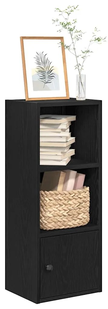 vidaXL Βιβλιοθήκη Μαύρη Δρυς 31x24x77 cm Κατασκευασμένο ξύλο