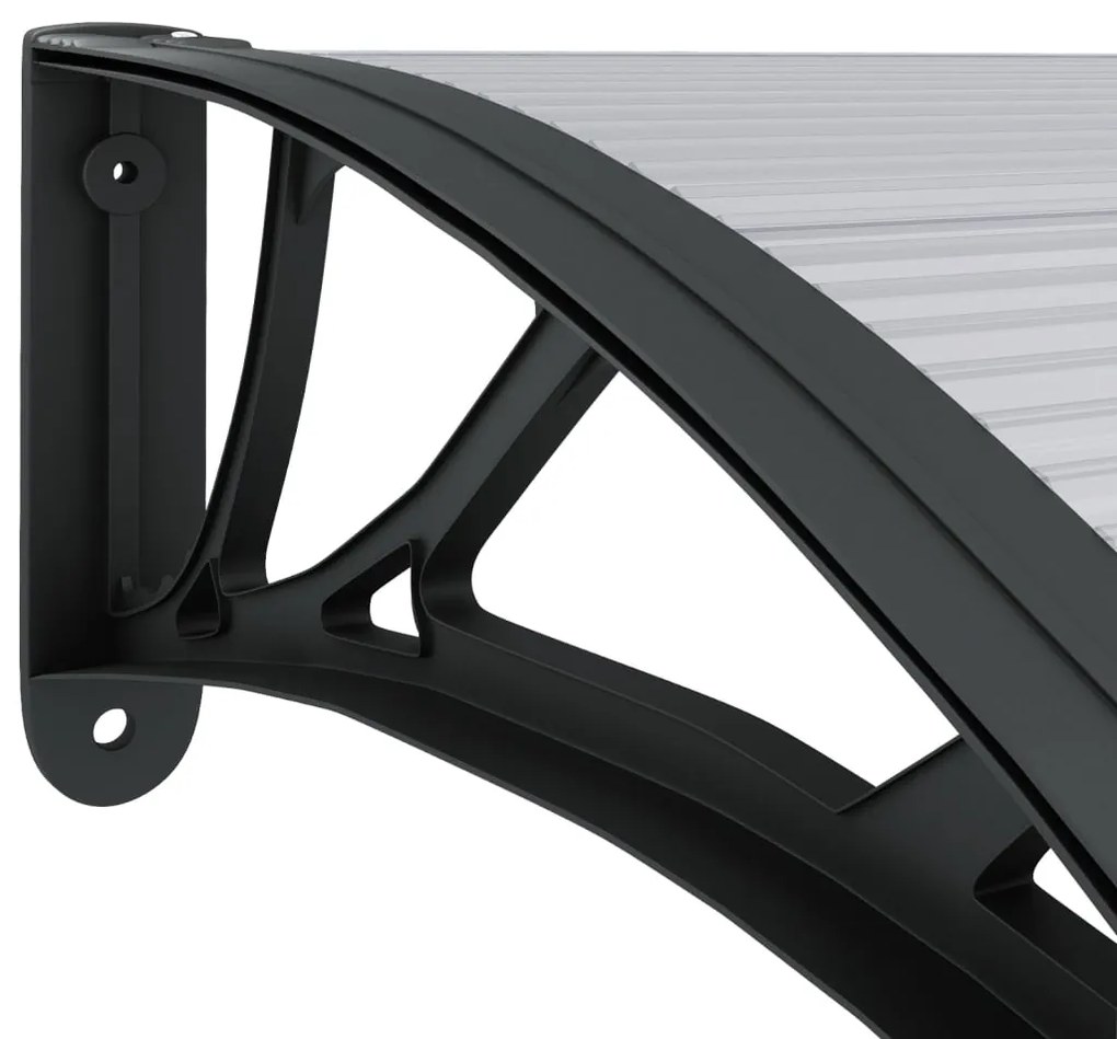 vidaXL Στέγαστρο Πόρτας Μαύρο & Διαφανές 300 x 80 εκ από Πολυκαρβονικό