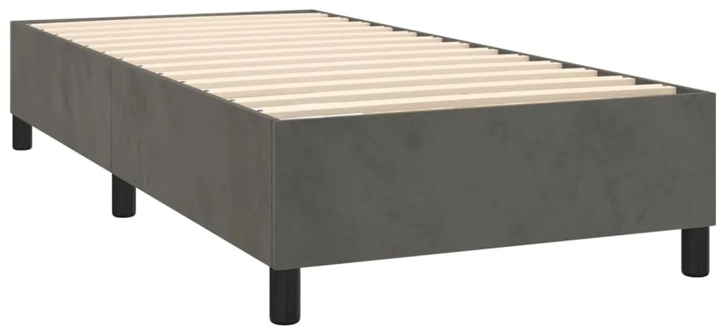 ΚΡΕΒΑΤΙ BOXSPRING ΜΕ ΣΤΡΩΜΑ ΣΚΟΥΡΟ ΓΚΡΙ 100X200 ΕΚ. ΒΕΛΟΥΔΙΝΟ 3142888