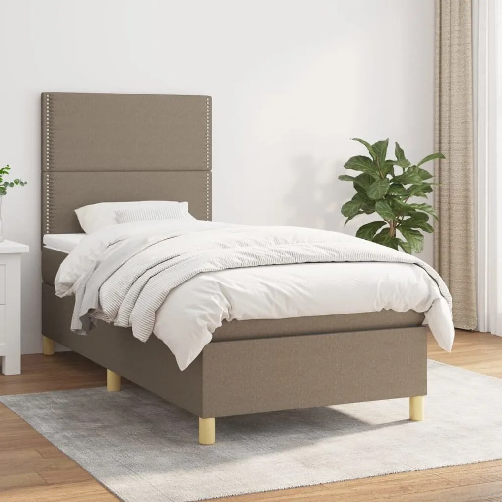 ΚΡΕΒΑΤΙ BOXSPRING ΜΕ ΣΤΡΩΜΑ TAUPE 90X200 ΕΚ. ΥΦΑΣΜΑΤΙΝΟ 3142229