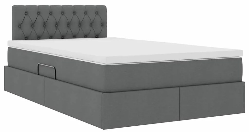 vidaXL Κρεβάτι με αποθηκευτικό χώρο και στρώμα με στρώμα Σκούρο Γκρι