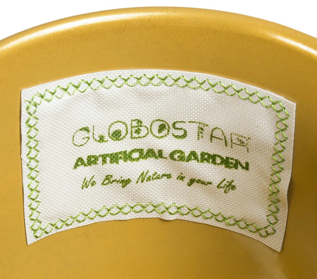 GloboStar® Artificial Garden NISYROS 20488 Κρεμαστό Μεταλλικό Κασπώ Γλάστρα - Flower Pot Χρυσό Φ16cm x Υ52cm