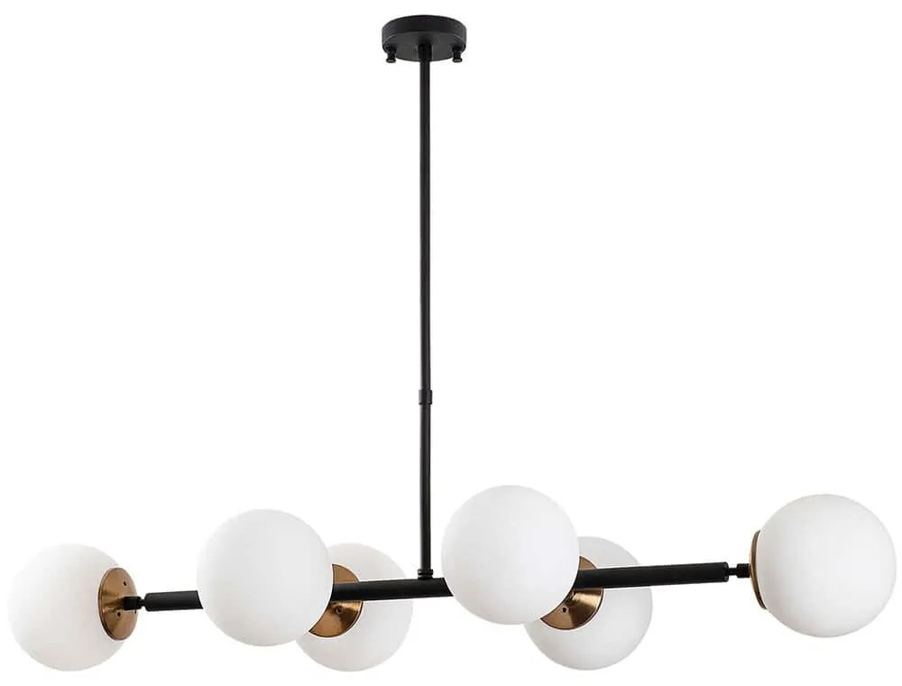 Φωτιστικό Οροφής - Ράγα Fazli 942FLG1207 110x40x35/66cm 6xE14 40W Black-White Opviq