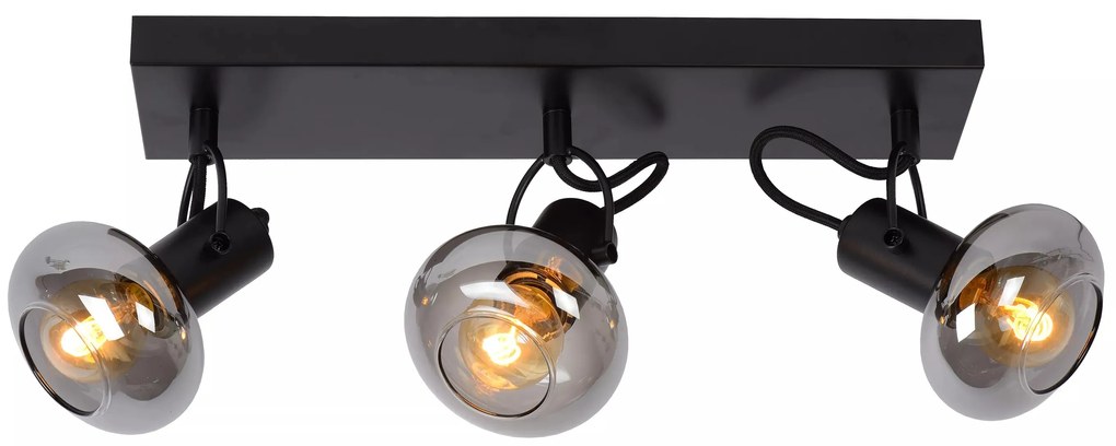 Φωτιστικό Οροφής Lucide 17993-03-30 MADEE Μαύρο Ματ (Black Mat)|Φυμέ (Smoke)