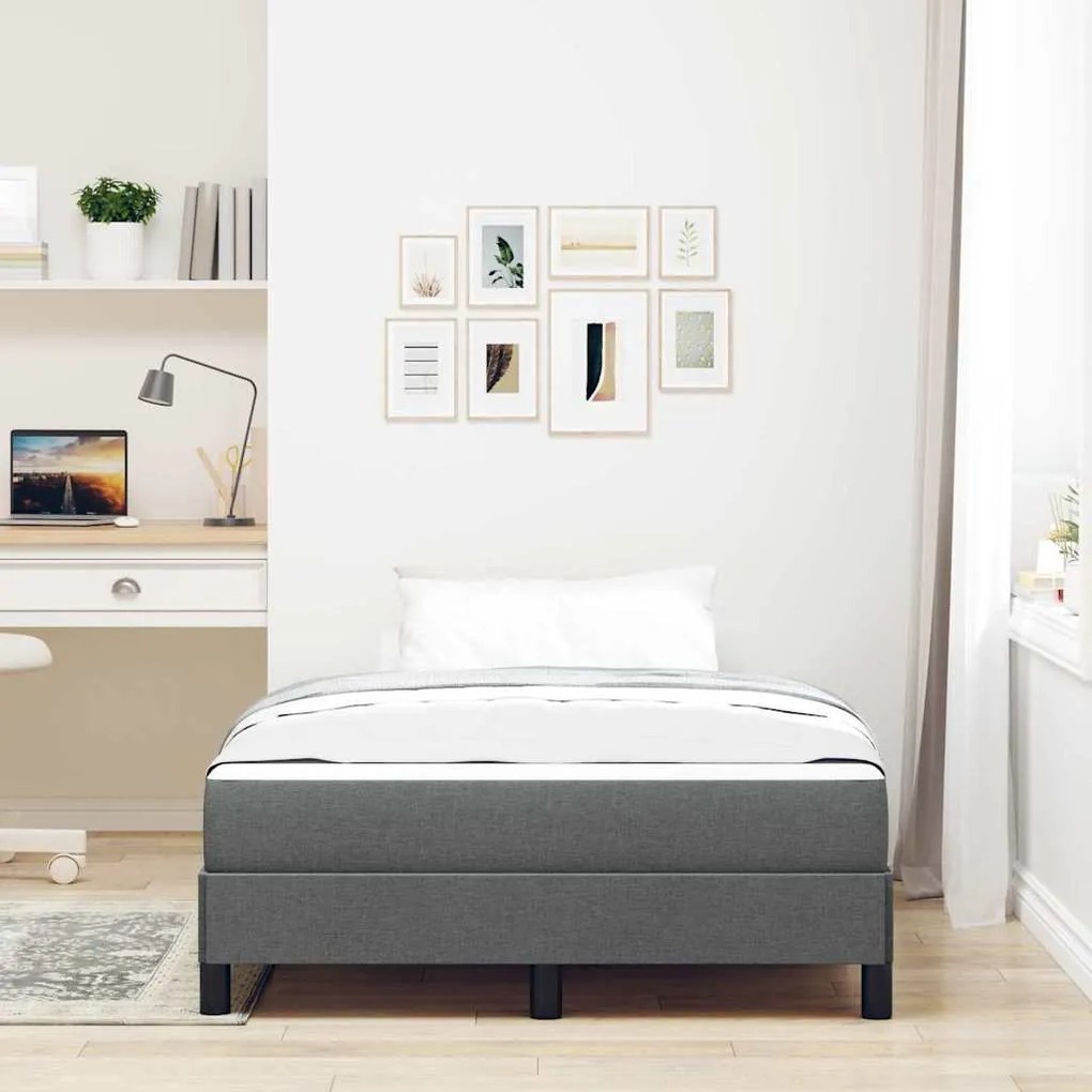 vidaXL Κρεβάτι με ελατήρια Άλλο Σκούρο γκρι 120 x 190 cm ύφασμα