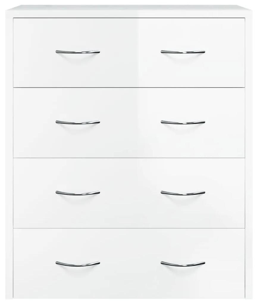 vidaXL Συρταριέρα με 4 Συρτάρια Γυαλιστερή Λευκή 60 x 30,5 x 71 εκ.