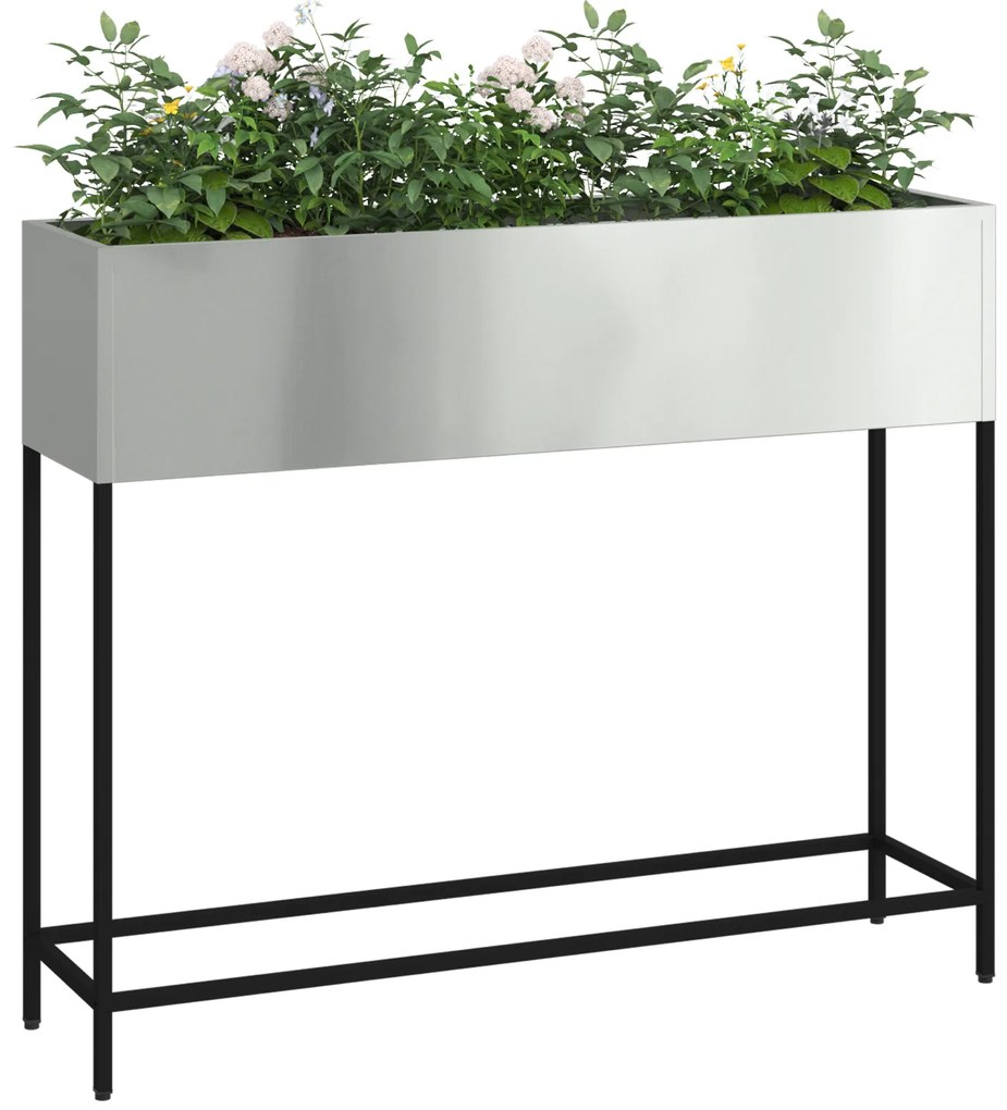 vidaXL Ανυψωμένος Κήπος 100x26x82 εκ Γαλβανισμένο Ατσάλι