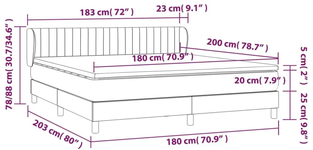 ΚΡΕΒΑΤΙ BOXSPRING ΜΕ ΣΤΡΩΜΑ ΣΚΟΥΡΟ ΚΑΦΕ 180X200 ΕΚ ΥΦΑΣΜΑΤΙΝΟ 3126984