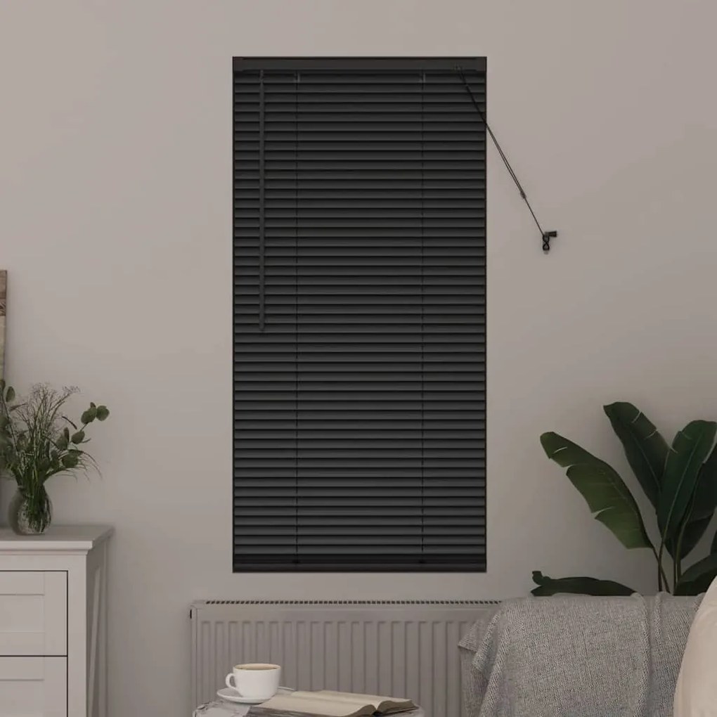 vidaXL Ρολό Παραθύρου με κουρτίνες Άλλο Μαύρο 80 x 130 εκ Αλουμίνιο