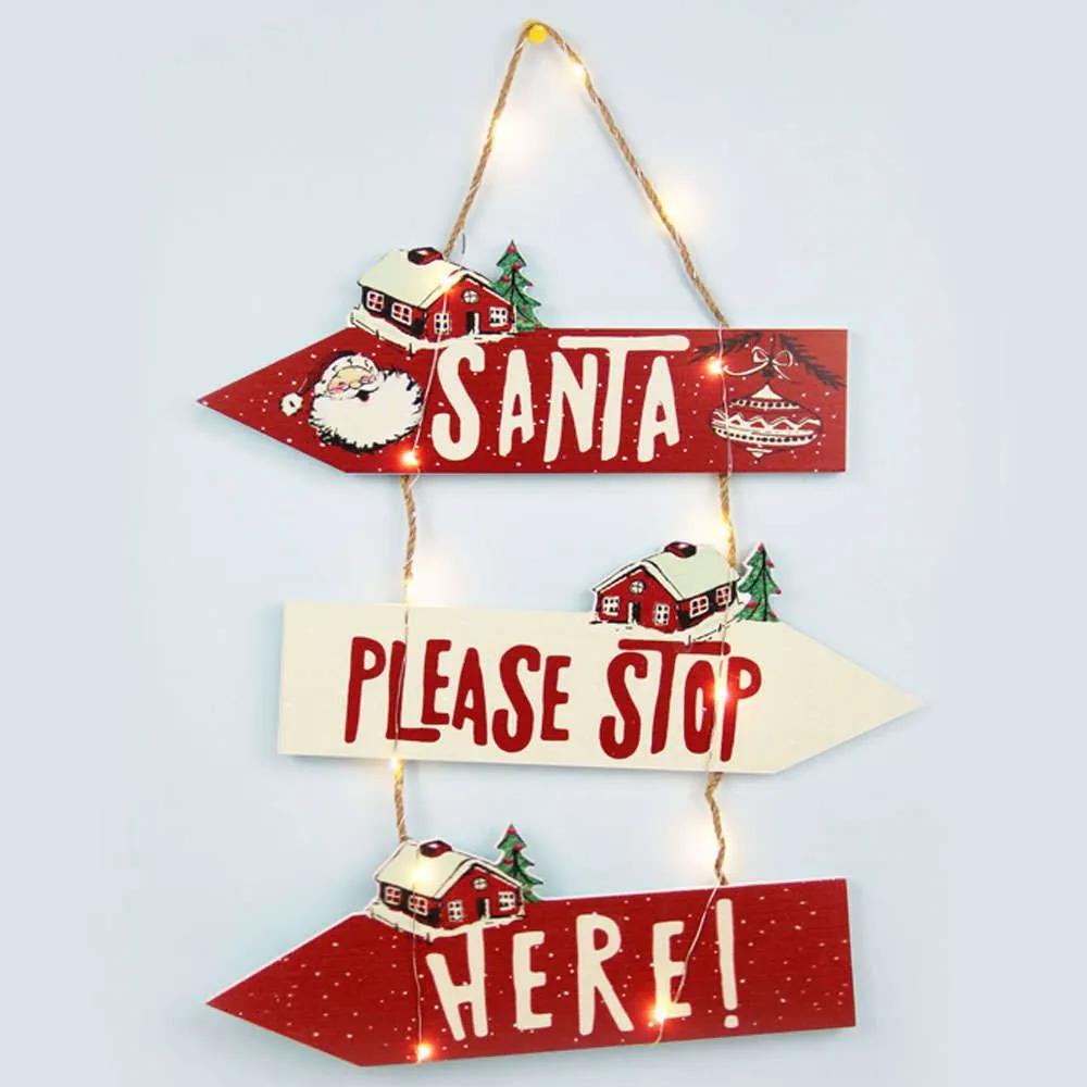 Χριστουγεννιάτικο Διακοσμητικό Κρεμαστό Santa Signpost Led X05141115 31x2x45cm Με Μπαταρίες Multi Aca